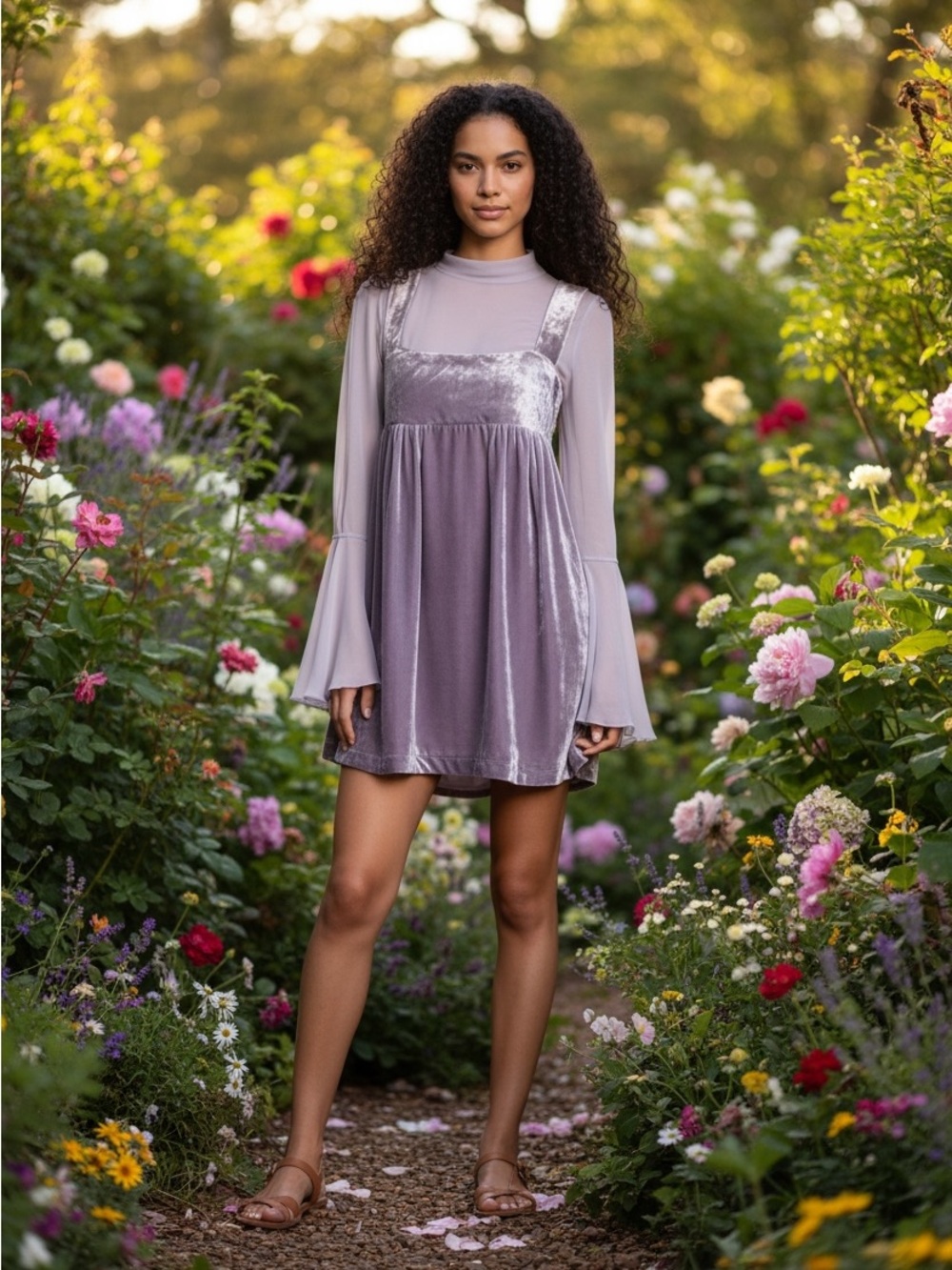 Free People Counting Stars Mini Dress, Lavender Velvet Mini Dress Size Large